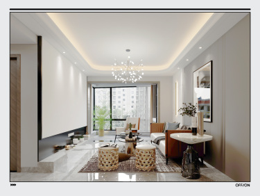 85平3室现代简约客厅