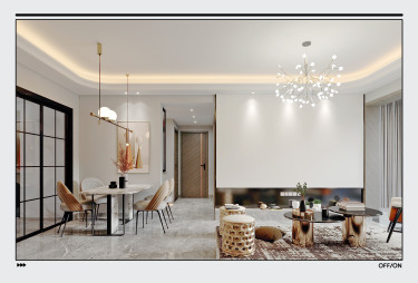 85平3室现代简约客厅