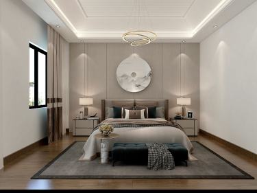 280平别墅雅致新中卧室