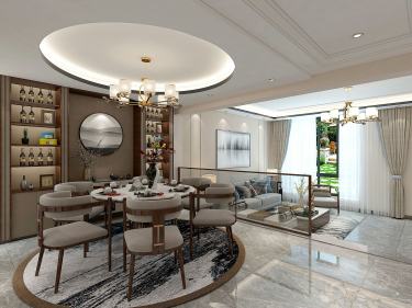 280平别墅雅致新中餐厅