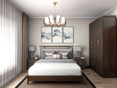 121平3室雅致新中卧室