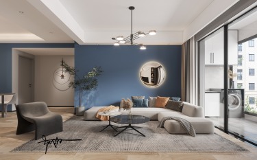 110平3室现代简约客厅