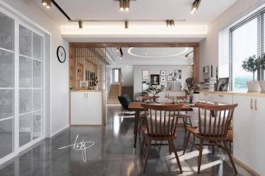 172平4室原木风餐厅