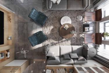 172平4室原木风客厅