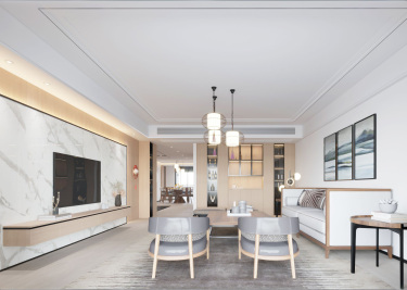 235平4室雅致新中客厅