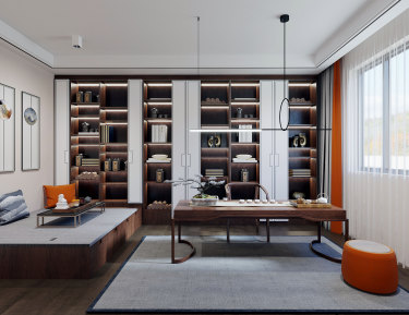 154平2室雅致新中书房