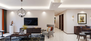 154平2室雅致新中客厅