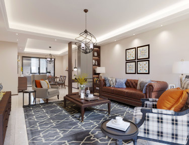 154平2室雅致新中客厅