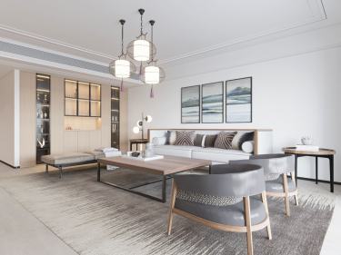 235平4室雅致新中客厅