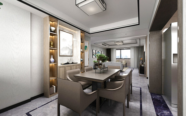 160平3室雅致新中餐厅