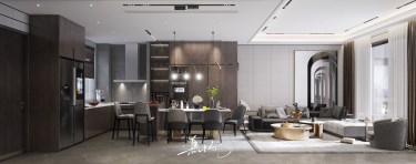 141平别墅现代简约餐厅