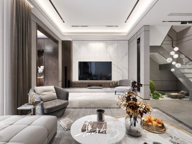 141平别墅现代简约客厅