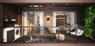 141平别墅现代简约阳台