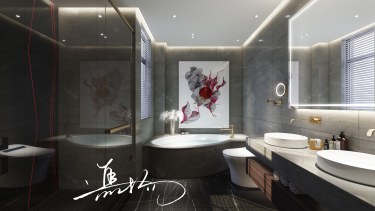 141平别墅现代简约卫生间