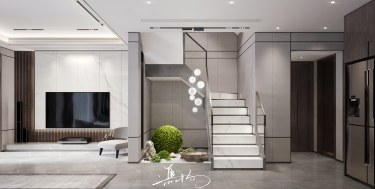 141平别墅现代简约客厅