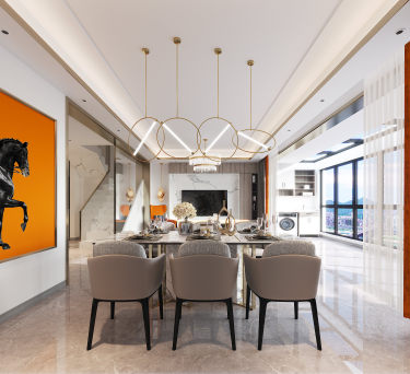 185平跃层/复式现代简约餐厅