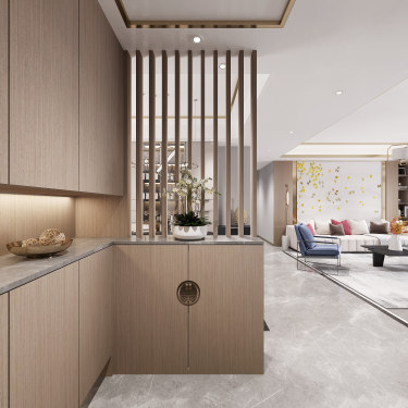 125平3室雅致新中客厅