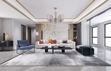 125平3室雅致新中客厅