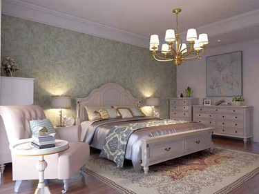 255平别墅原木风卧室