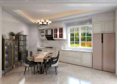 255平别墅原木风餐厅