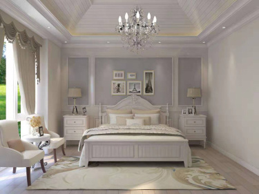 255平别墅原木风卧室