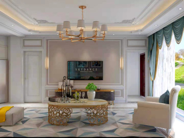 255平别墅原木风客厅