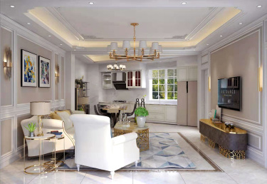 255平别墅原木风客厅