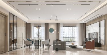 129平4室现代简约客厅