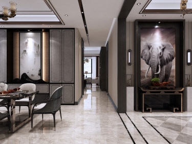 240平4室雅致新中客厅