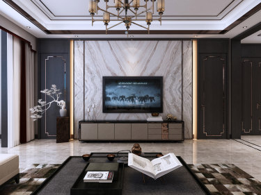 240平4室雅致新中客厅