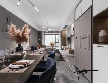 107平3室现代简约餐厅