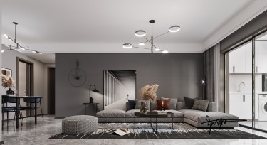 107平3室现代简约客厅