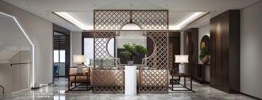 350平别墅雅致新中客厅