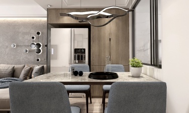 147平跃层/复式现代简约餐厅