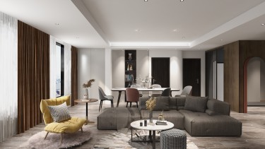 134平4室现代简约客厅