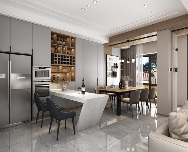 230平别墅现代简约餐厅