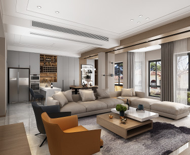 230平别墅现代简约客厅