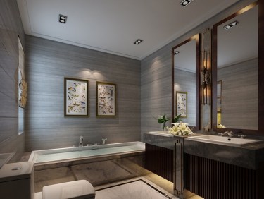 200平别墅雅致新中卧室