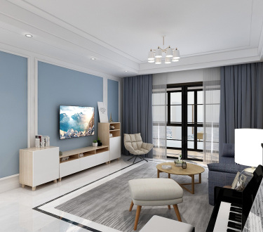 150平3室现代简约客厅