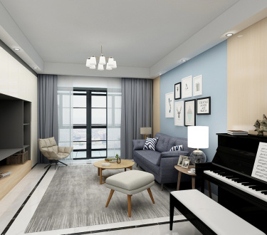 150平3室现代简约客厅