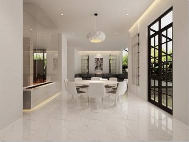 500平别墅原木风餐厅