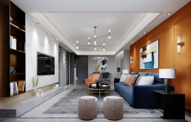 130平3室现代简约客厅