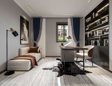 242平跃层/复式现代简约书房