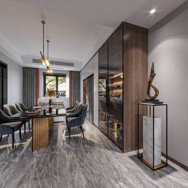 242平跃层/复式现代简约餐厅