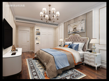 160平3室原木风卧室