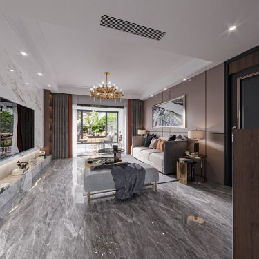 242平跃层/复式现代简约客厅