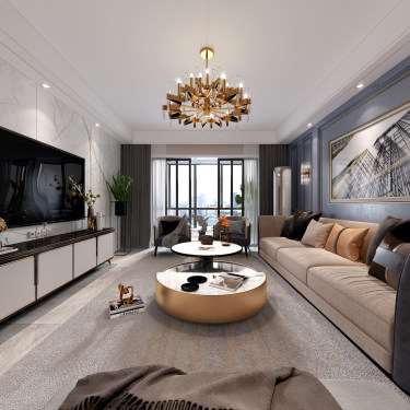 108平2室现代简约客厅