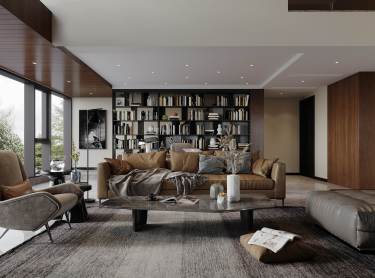 350平别墅现代简约书房