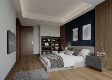 350平别墅现代简约卧室