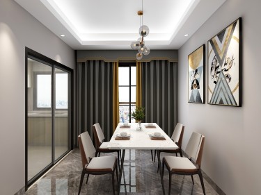 115平3室现代简约餐厅